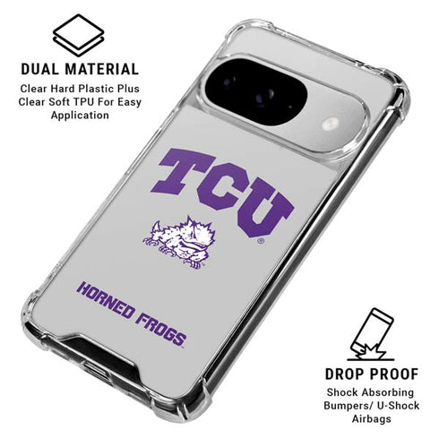 Texas Christian University Horned Frogs Logo Print Google Pixel 10 Clear Case